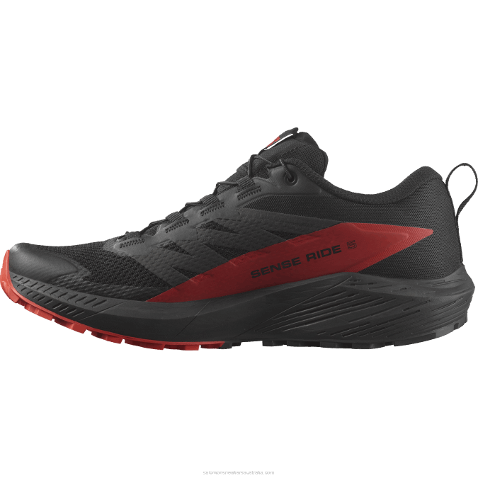 Men\'s Trail Running Shoes - Sense Ride 5 V42L1432 Salomon Black/Fiery Red - Salomon Australia
