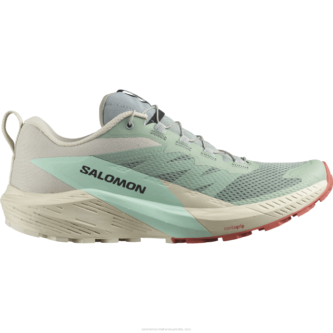 Men's Trail Running Shoes - Sense Ride 5 V42L1433 Salomon Lily Pad/Rainy Day/Bleached Aqua - Salomon sneakers Australia