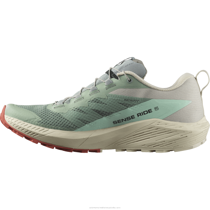 Men\'s Trail Running Shoes - Sense Ride 5 V42L1433 Salomon Lily Pad/Rainy Day/Bleached Aqua - Salomon sneakers Australia
