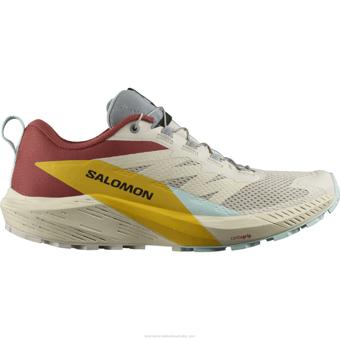 Men's Trail Running Shoes - Sense Ride 5 V42L1435 Salomon Rainy Day/Hot Sauce/Freesia - Salomon Australia