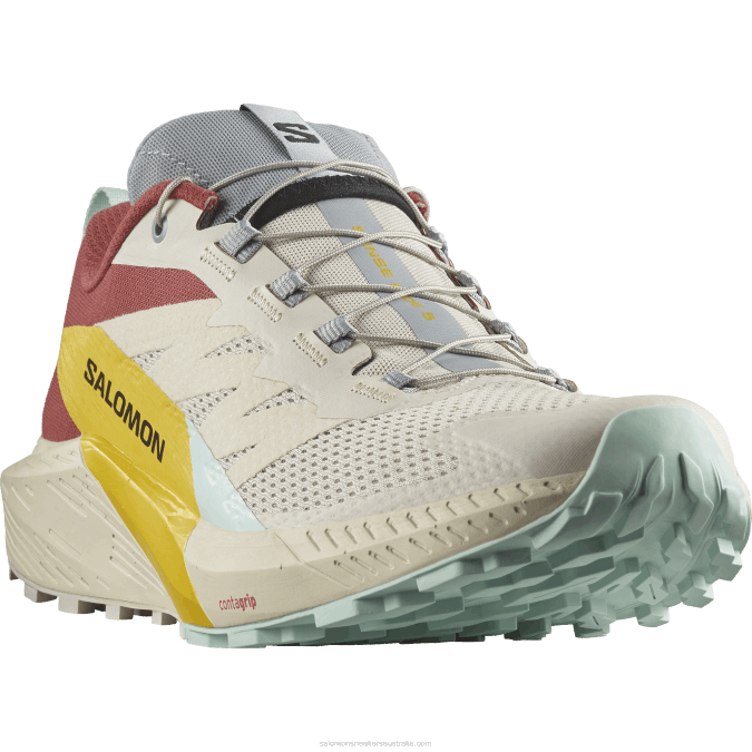 Men\'s Trail Running Shoes - Sense Ride 5 V42L1435 Salomon Rainy Day/Hot Sauce/Freesia - Salomon Australia