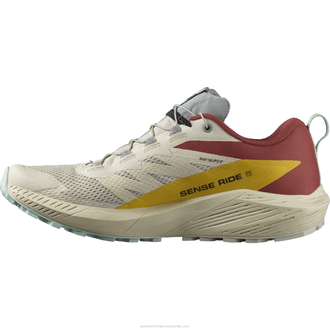 Men\'s Trail Running Shoes - Sense Ride 5 V42L1435 Salomon Rainy Day/Hot Sauce/Freesia - Salomon Australia