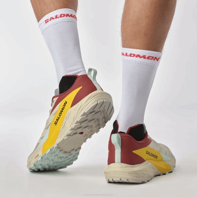 Men\'s Trail Running Shoes - Sense Ride 5 V42L1435 Salomon Rainy Day/Hot Sauce/Freesia - Salomon Australia