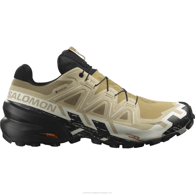 Men's Trail Running Shoes - Speedcross 6 Gore-Tex V42L1466 Salomon Kelp/Black/Vanilla Ice - Salomon Australia