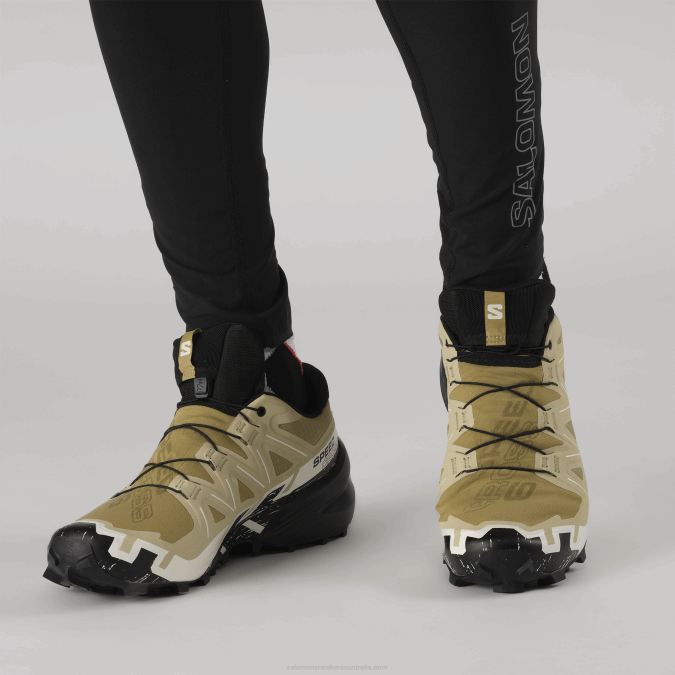 Men\'s Trail Running Shoes - Speedcross 6 Gore-Tex V42L1466 Salomon Kelp/Black/Vanilla Ice - Salomon Australia