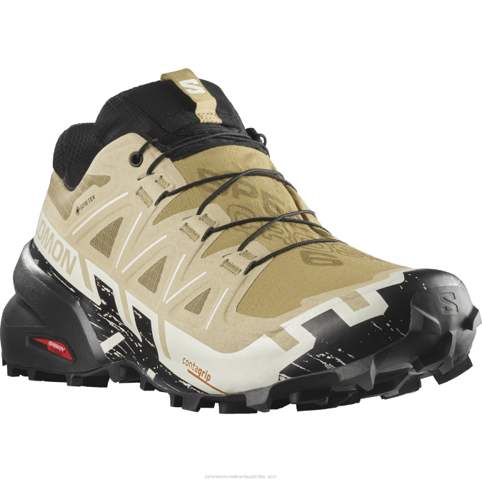 Men\'s Trail Running Shoes - Speedcross 6 Gore-Tex V42L1466 Salomon Kelp/Black/Vanilla Ice - Salomon Australia