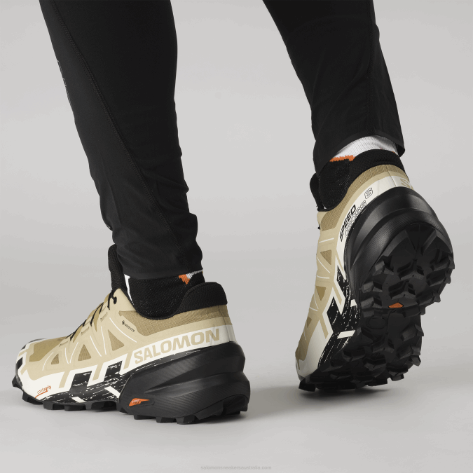 Men\'s Trail Running Shoes - Speedcross 6 Gore-Tex V42L1466 Salomon Kelp/Black/Vanilla Ice - Salomon Australia