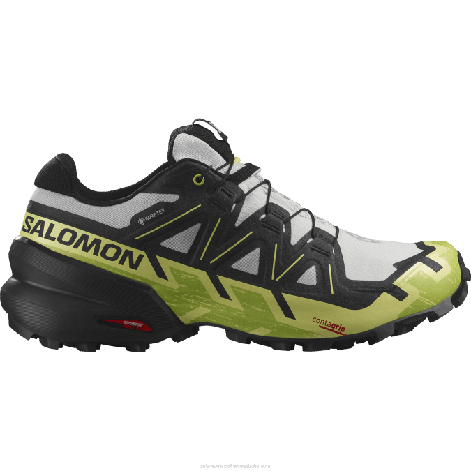 Men's Trail Running Shoes - Speedcross 6 Gore-Tex V42L1468 Salomon Lunar Rock/Black/Sunny Lime - Salomon shoes