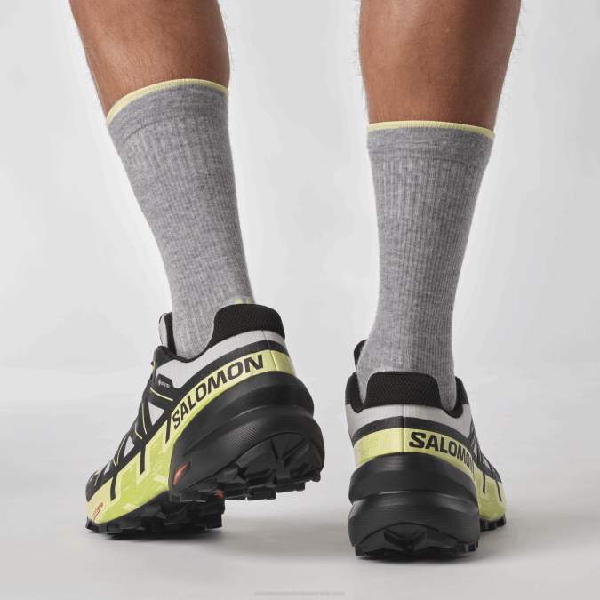 Men\'s Trail Running Shoes - Speedcross 6 Gore-Tex V42L1468 Salomon Lunar Rock/Black/Sunny Lime - Salomon shoes