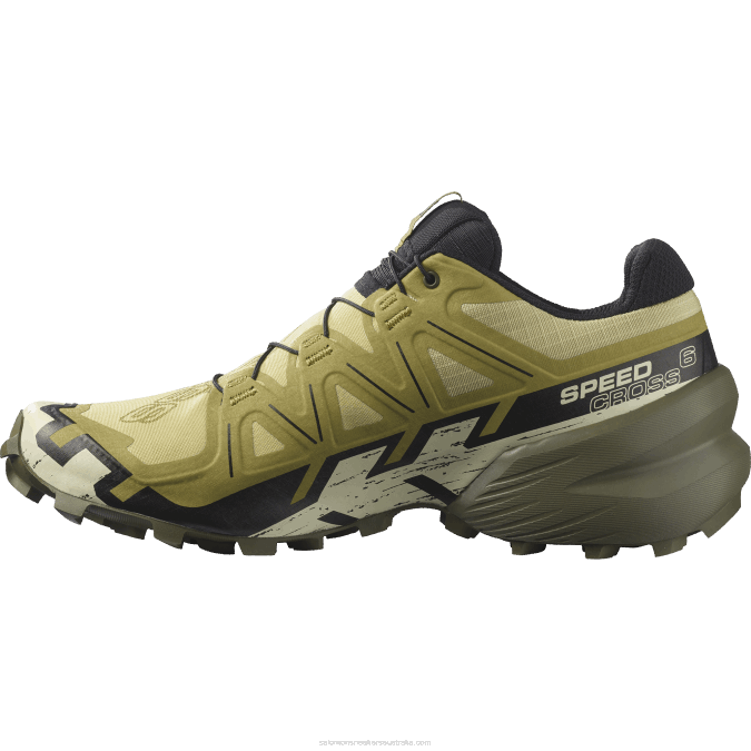 Men\'s Trail Running Shoes - Speedcross 6 V42L1450 Salomon Leek Green/Black/Bleached Sand - Salomon Australia