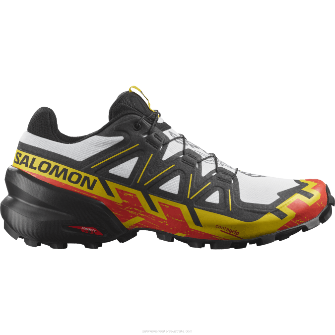 Men's Trail Running Shoes - Speedcross 6 V42L1451 Salomon White/Black/Empire Yellow - Salomon sneakers Australia