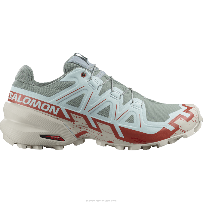 Men's Trail Running Shoes - Speedcross 6 V42L1454 Salomon Lily Pad/Rainy Day/Bleached Aqua - Salomon Australia