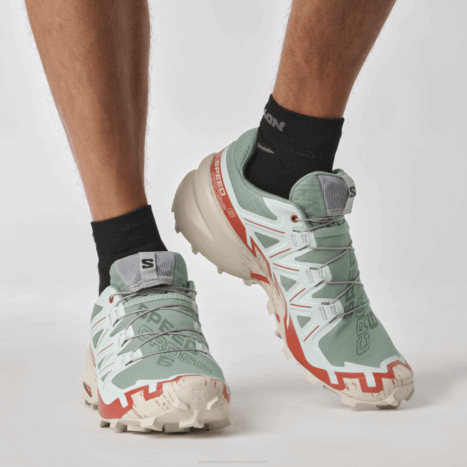 Men\'s Trail Running Shoes - Speedcross 6 V42L1454 Salomon Lily Pad/Rainy Day/Bleached Aqua - Salomon Australia