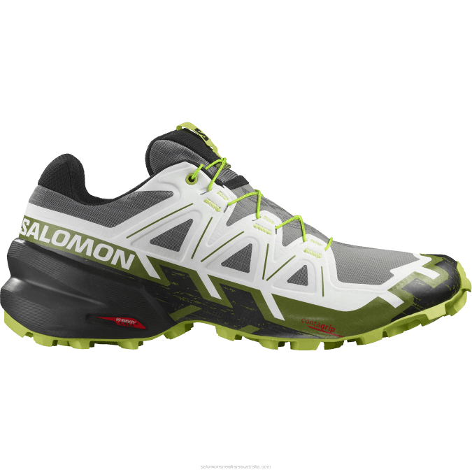 Men's Trail Running Shoes - Speedcross 6 V42L1457 Salomon Black/White/Acid Lime - Salomon Australia