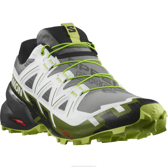 Men\'s Trail Running Shoes - Speedcross 6 V42L1457 Salomon Black/White/Acid Lime - Salomon Australia