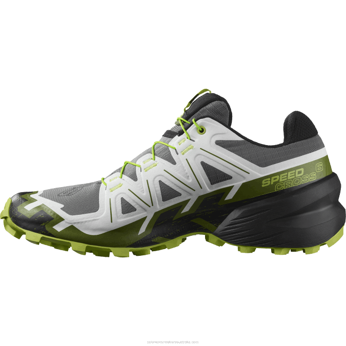 Men\'s Trail Running Shoes - Speedcross 6 V42L1457 Salomon Black/White/Acid Lime - Salomon Australia
