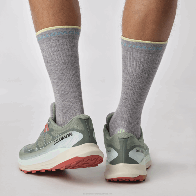 Men\'s Trail Running Shoes - Ultra Glide 2 V42L1440 Salomon Lily Pad/Bleached Aqua/Hot Sauce - Salomon shoes