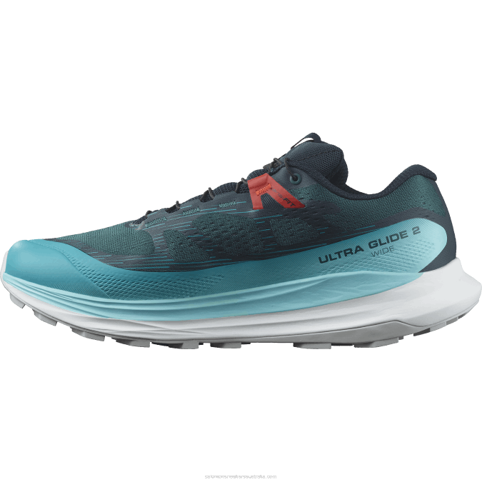 Men\'s Trail Running Shoes - Ultra Glide 2 Wide V42L1469 Salomon Atlantic Deep/Blue Radiance/Fiery Red - Salomon Australia