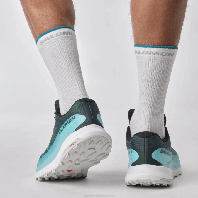 Men\'s Trail Running Shoes - Ultra Glide 2 Wide V42L1469 Salomon Atlantic Deep/Blue Radiance/Fiery Red - Salomon Australia