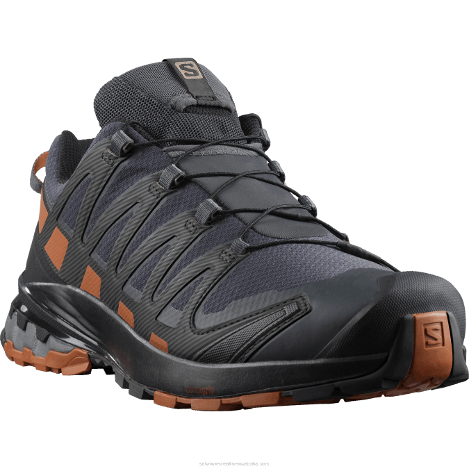 Men\'s Trail Running Shoes - Xa Pro 3D V8 Gore-Tex V42L1481 Salomon Ebony/Caramel Cafe/Black - Salomon Australia