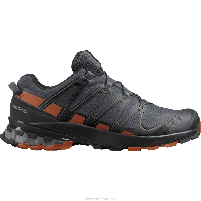 Men's Trail Running Shoes - Xa Pro 3D V8 Gore-Tex Wide V42L1472 Salomon Ebony/Caramel Cafe/Black - Salomon Australia