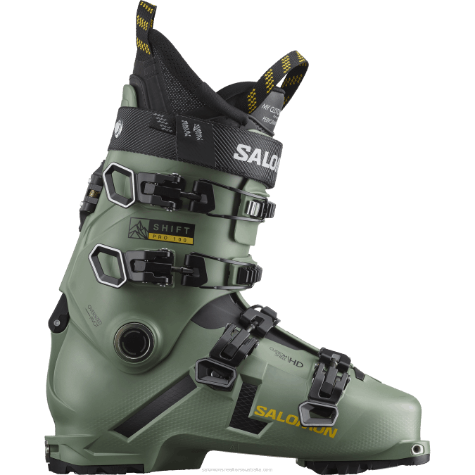 Men's Freeride Boots - Shift Pro 100 At V42L1232 Salomon Oil Green/Black/Solar Power - Salomon Australia