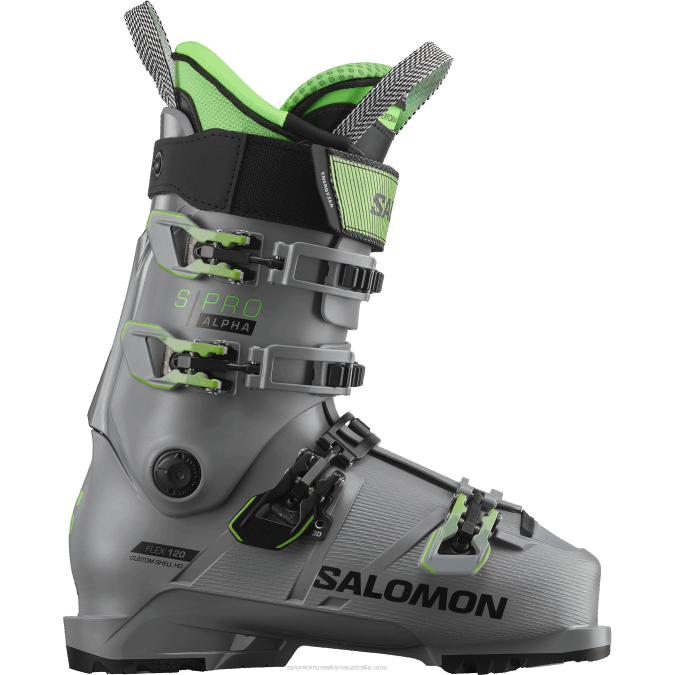 Men's On-Piste Boots - S/Pro Alpha 120 V42L1230 Salomon Steel Grey/Pastel Neon Green 1/Black - Salomon sneakers Australia