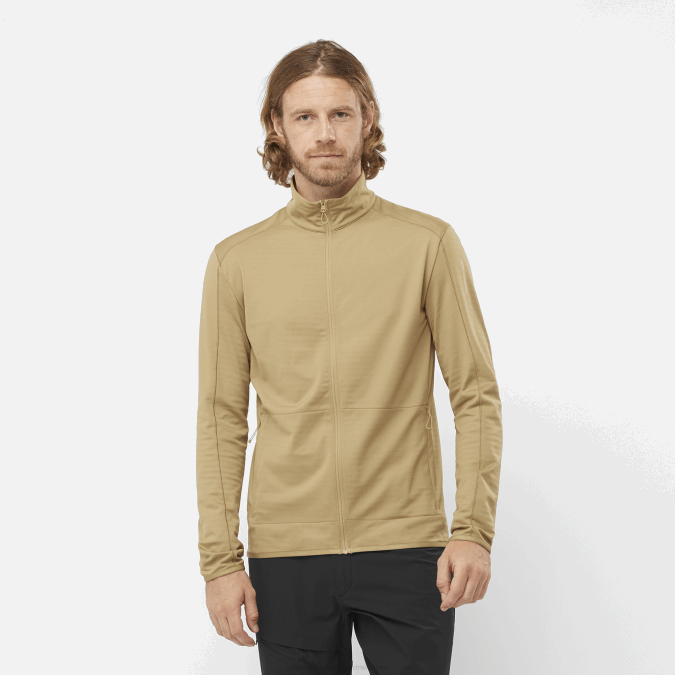 Men's Full Zip Midlayer Jacket - Essential Lightwarm V42L552 Salomon Kelp - Salomon Australia