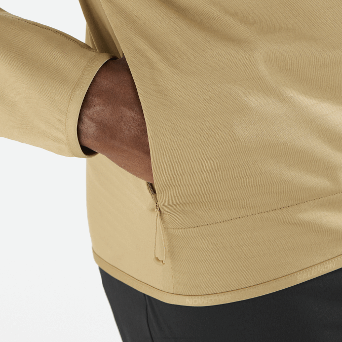 Men\'s Full Zip Midlayer Jacket - Essential Lightwarm V42L552 Salomon Kelp - Salomon Australia