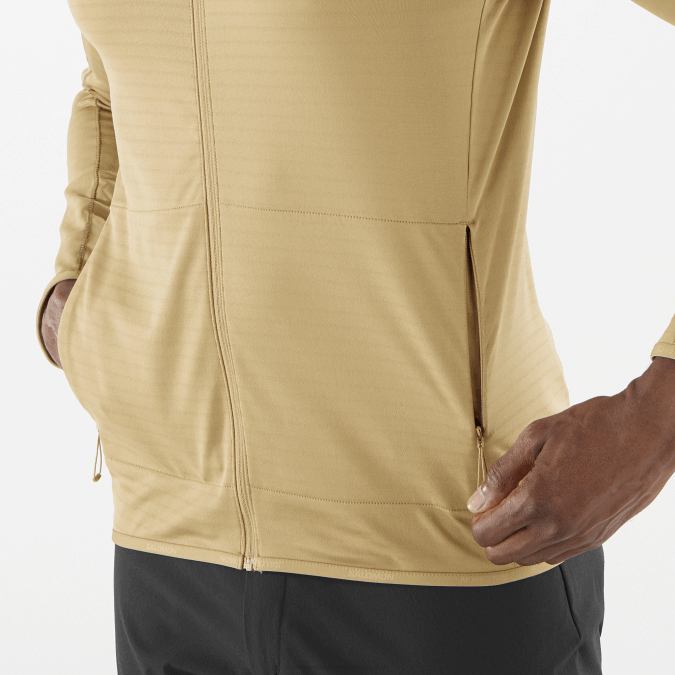 Men\'s Full Zip Midlayer Jacket - Essential Lightwarm V42L552 Salomon Kelp - Salomon Australia