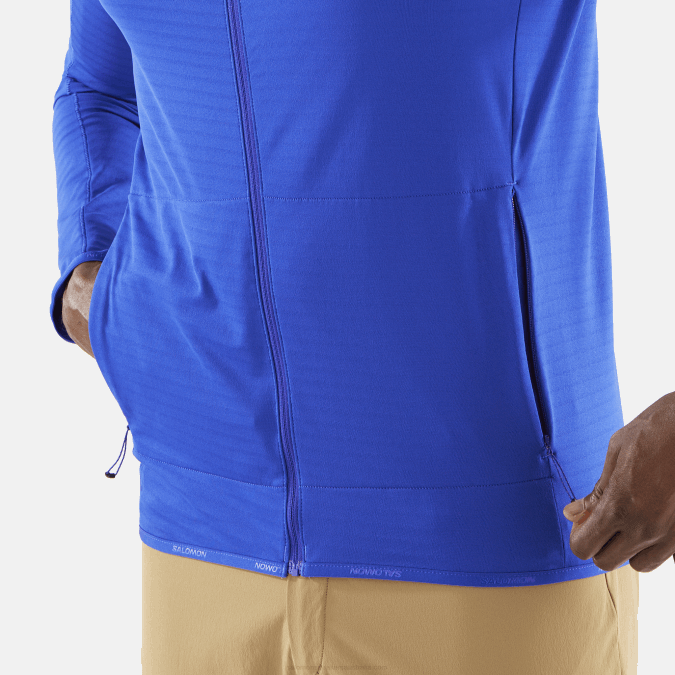 Men\'s Full Zip Midlayer Jacket - Essential Lightwarm V42L554 Salomon Surf The Web - Salomon sneakers Australia