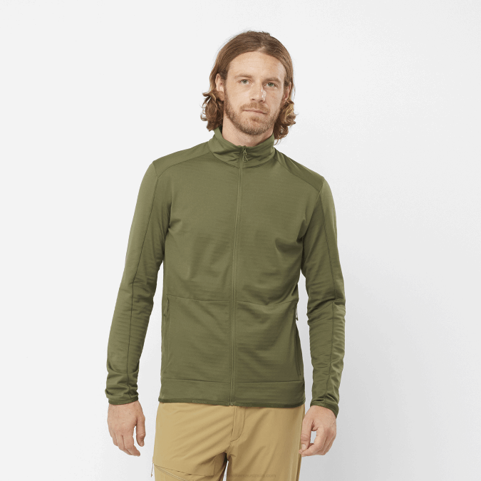 Men's Full Zip Midlayer Jacket - Essential Lightwarm V42L555 Salomon Grape Leaf - Salomon sneakers Australia