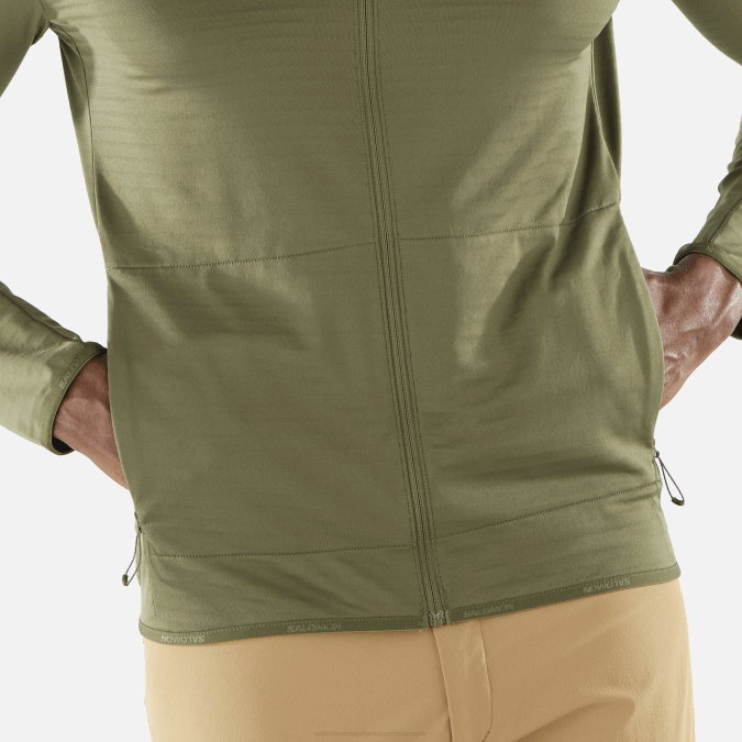 Men\'s Full Zip Midlayer Jacket - Essential Lightwarm V42L555 Salomon Grape Leaf - Salomon sneakers Australia