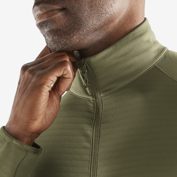 Men\'s Full Zip Midlayer Jacket - Essential Lightwarm V42L555 Salomon Grape Leaf - Salomon sneakers Australia