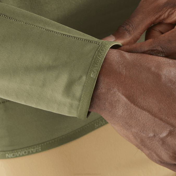 Men\'s Full Zip Midlayer Jacket - Essential Lightwarm V42L555 Salomon Grape Leaf - Salomon sneakers Australia