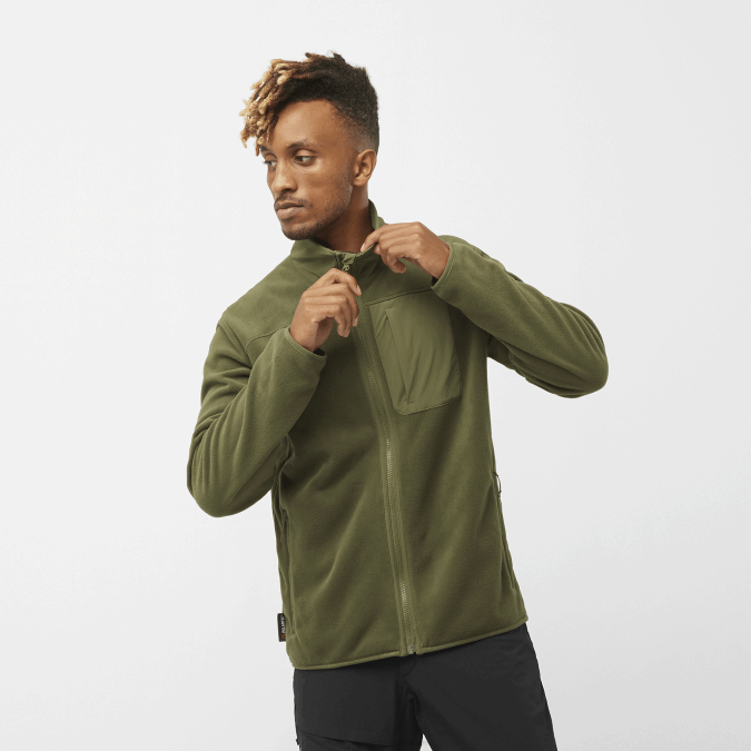 Men's Full Zip Midlayer Jacket - Outline Polartec V42L534 Salomon Grape Leaf - Salomon Australia