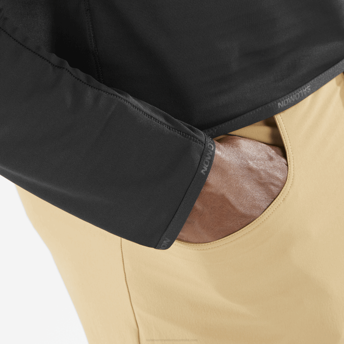 Men\'s Half Zip Midlayer - Essential Lightwarm V42L549 Salomon Deep Black - Salomon shoes