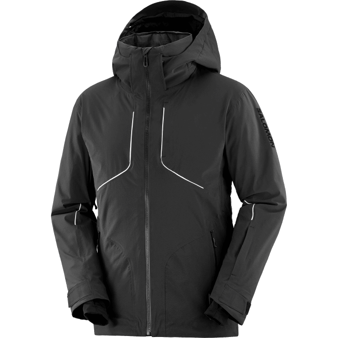 Men\'s Insulated Hooded Jacket - Brilliant V42L543 Salomon Deep Black/White - Salomon shoes