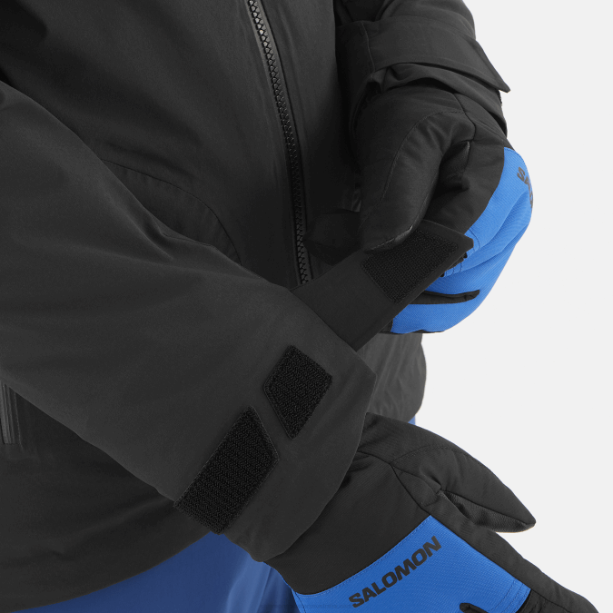 Men\'s Insulated Hooded Jacket - Brilliant V42L543 Salomon Deep Black/White - Salomon shoes