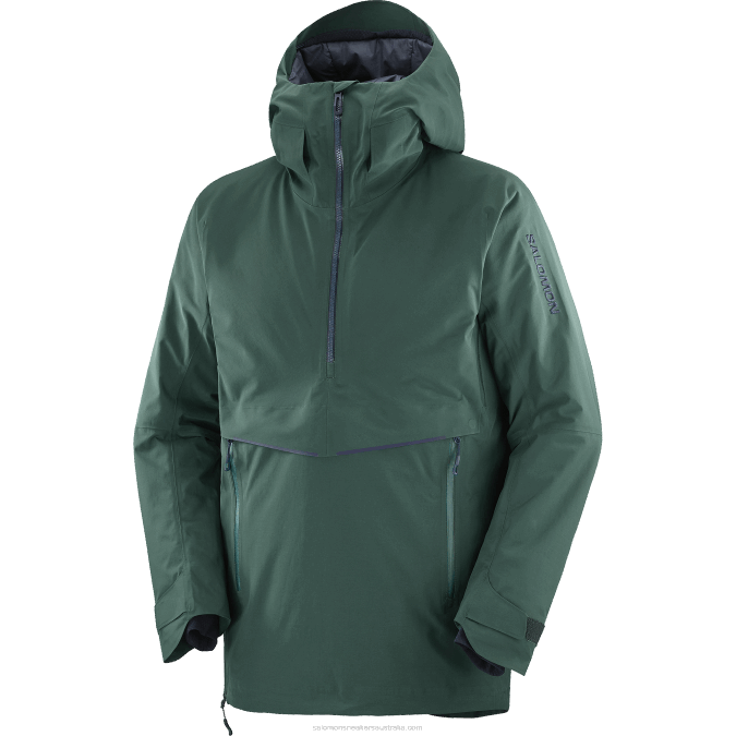 Men\'s Insulated Hooded Jacket - Gravity Gore-Tex Anorak V42L557 Salomon Ponderosa Pine/Night Sky - Salomon Australia