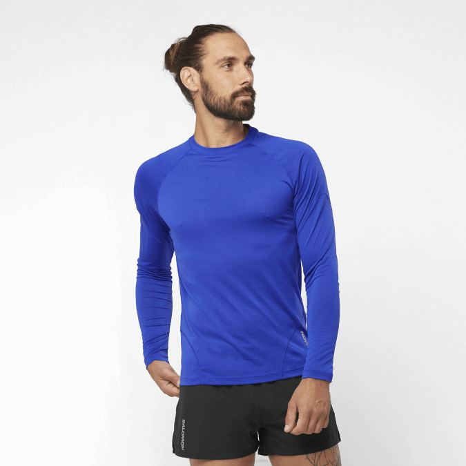 Men's Long Sleeve T-Shirt - Cross Run V42L537 Salomon Surf The Web - Salomon Australia