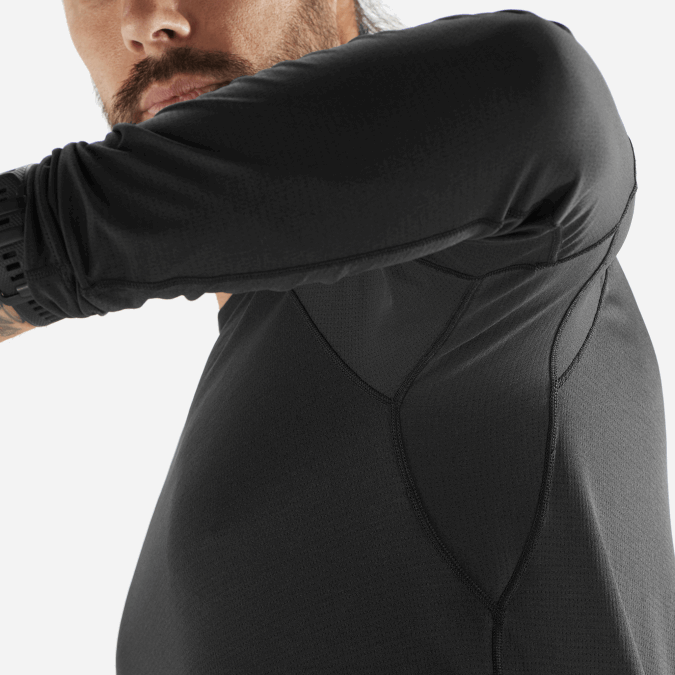 Men\'s Long Sleeve T-Shirt - Cross Run V42L539 Salomon Deep Black - Salomon Australia