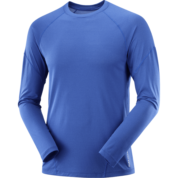 Men\'s Long Sleeve T-Shirt - Cross Run V42L541 Salomon Nautical Blue - Salomon Australia