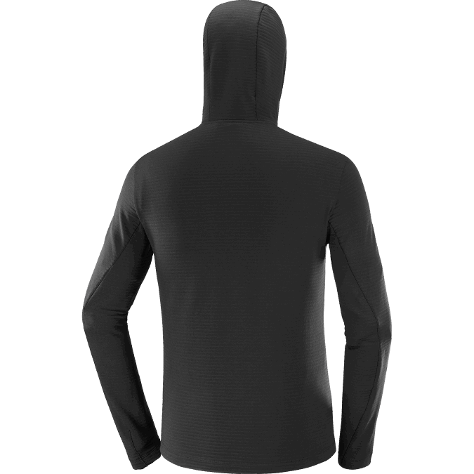 Men\'s Midlayer Jacket with hood - Essential Lightwarm Hooded V42L546 Salomon Deep Black - Salomon shoes