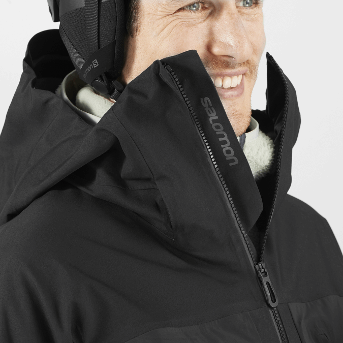 Men\'s Shell Jacket - Stance 3L Long V42L550 Salomon Deep Black - Salomon sneakers Australia