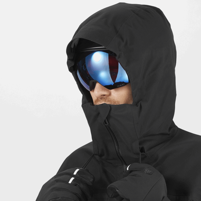 Men\'s Shell Jacket - Stance 3L Long V42L550 Salomon Deep Black - Salomon sneakers Australia