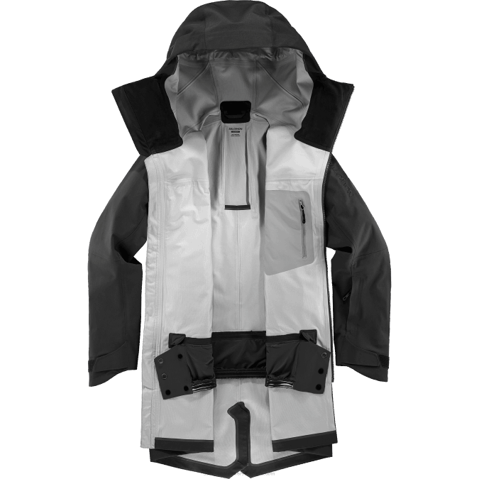 Men\'s Shell Jacket - Stance 3L Long V42L550 Salomon Deep Black - Salomon sneakers Australia