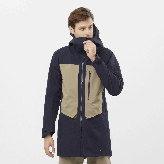 Men's Shell Jacket - Stance 3L Long V42L551 Salomon Night Sky/Roasted Cashew - Salomon shoes