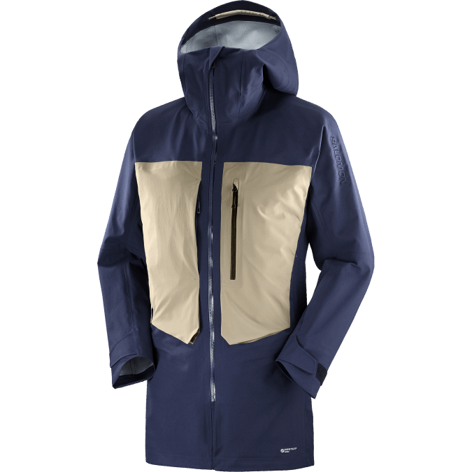 Men\'s Shell Jacket - Stance 3L Long V42L551 Salomon Night Sky/Roasted Cashew - Salomon shoes