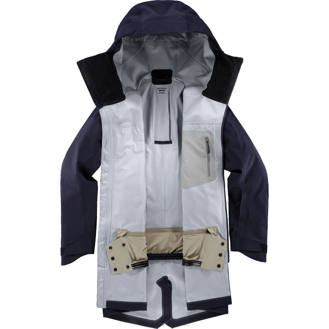 Men\'s Shell Jacket - Stance 3L Long V42L551 Salomon Night Sky/Roasted Cashew - Salomon shoes